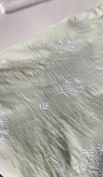 将图像加载到图库查看器中, Women's Lakhnavi Handcrafted Mul Chanderi Unstitched Chikankari Full Suit - HONC0367574
