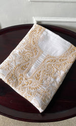 Load image into Gallery viewer, Women's Lakhnavi Handcrafted Cotton Chikankari Unstitched Kurti Fabric - HONC0318058