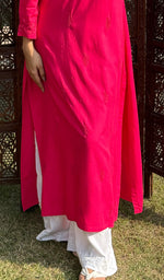 将图像加载到图库查看器中, Women's Lucknowi Handcrafted Modal Cotton Chikankari Kurti - HONC0232280