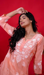 Load image into Gallery viewer, Reet Women's Lucknowi Handcrafted Modal Cotton Chikankari Kurti - HONC0211984