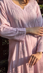 将图像加载到图库查看器中, Women's Lucknowi Handcrafted Modal Cotton Chikankari Kurti - HONC0229114