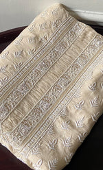 将图像加载到图库查看器中, Lucknowi Handcrafted Munga Silk Unstitched Chikankari Unisex Kurta Fabric - HONC0330257