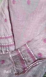 将图像加载到图库查看器中, Women's Lakhnavi Handcrafted Mul Chanderi Semi - stitched Chikankari Full Suit Material - HONC0317047