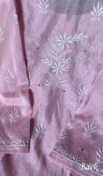 Load image into Gallery viewer, Asiyah Women's Lakhnavi Handcrafted Mul Chanderi Semi - Stitched Kurta And Dupatta Set - HONC0261775