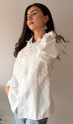 Load image into Gallery viewer, Women's Lakhnavi Handcrafted Cotton Chikankari Top - HONC0376840