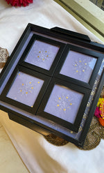 Load image into Gallery viewer, Chikankari Tray with Four Coasters - HONC0295533