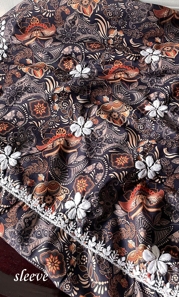 Women's Lakhnavi Handcrafted Cotton Chikankari Unstitched Kurti Fabric - HONC0315323