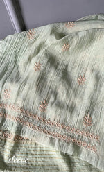 Load image into Gallery viewer, Women's Lakhnavi Handcrafted Mul Chanderi Unstitched Kurta And Dupatta Set- HONC0280882