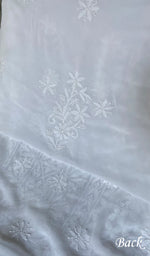 Load image into Gallery viewer, Women's Lucknowi Handcrafted Viscose Georgette Unstitched Chikankari Kurta and Dupatta Set- HONC058168