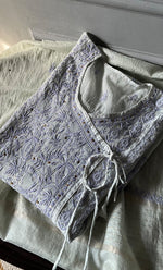 Load image into Gallery viewer, Women's Lakhnavi Handcrafted Mul Chanderi Semi - Stitched Angrakha And Dupatta Set - HONC0284711