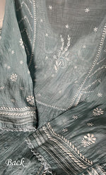 将图像加载到图库查看器中, Izana Women's Lakhnavi Handcrafted Mul Chanderi Semi - stitched Chikankari Full Suit Material - HONC0333504
