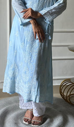 将图像加载到图库查看器中, Women's Lucknowi Handcrafted Cotton Chikankari Angrakha - HONC0343793