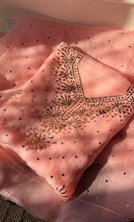 将图像加载到图库查看器中, Marifa Women's Lakhnavi Handcrafted Pure Organza Chikankari Unstitched Kurta And Dupatta Set- HONC0296144