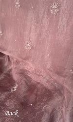 Load image into Gallery viewer, Women's Lakhnavi Handcrafted Pure Organza Chikankari Unstitched Kurta And Dupatta Set- HONC0327851