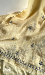 将图像加载到图库查看器中, Women's Lakhnavi Handcrafted Mul Chanderi Unstitched Chikankari Full Suit Material - HONC0323589