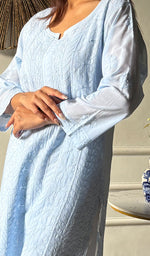 将图像加载到图库查看器中, Women's Lakhnavi Handcrafted Cotton Chikankari Kurti - HONC0337441