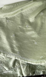 Load image into Gallery viewer, Women's Lucknowi Handcrafted Unstitched Chanderi Silk Chikankari Full Suit Material - HONC0322711