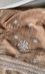 Load image into Gallery viewer, Women's Lakhnavi Handcrafted Maheshwari Mul Chanderi Unstitched Kurta And Dupatta Set - HONC0301252