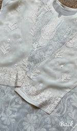 将图像加载到图库查看器中, Women's Lakhnavi Handcrafted Viscose Georgette Chikankari Kurti- HONC0276119