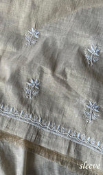 将图像加载到图库查看器中, Women's Lakhnavi Handcrafted Tissue Chanderi Unstitched Kurta And Dupatta Set - HONC0278160