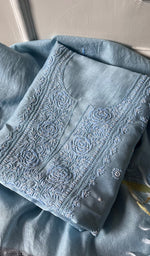 将图像加载到图库查看器中, Women's Lakhnavi Handcrafted Mul Chanderi Chikankari Full Suit Material - HONC0271177