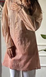 Load image into Gallery viewer, Eshita Women's Lakhnavi Handcrafted Mul Chanderi Chikankari Top - HONC0312896