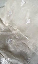 Load image into Gallery viewer, Women's Lakhnavi Handcrafted Pure Organza Chikankari Unstitched Kurta And Dupatta Set- HONC0320492