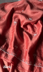 将图像加载到图库查看器中, Women's Lucknowi Handcrafted Chanderi Silk Chikankari Full Suit Material - HONC0278002