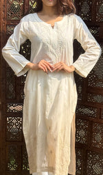 Load image into Gallery viewer, Mehreen Women's Lucknowi Handcrafted Cotton Chikankari Kurti - HONC0162976