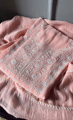Load image into Gallery viewer, Women's Lakhnavi Handcrafted Mul Chanderi Semi - Stitched Kurta And Dupatta Set - HONC0307152