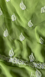 将图像加载到图库查看器中, Women's Lucknowi Handcrafted Faux-Georgette Chikankari Suit Material - HONC0263013