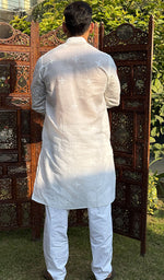 Load image into Gallery viewer, Men's Lucknowi Handcrafted Cotton Chikankari Kurta - HONC0260706