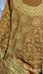 将图像加载到图库查看器中, Women's Lakhnavi Handcrafted Pure Silk Georgette Chikankari Semi-Stiched Kurta And Dupatta Set - HONC0244204