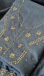 将图像加载到图库查看器中, Women's Lakhnavi Handcrafted Mul Chanderi Unstitched Kurta And Dupatta Set - HONC0289412