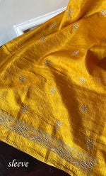 将图像加载到图库查看器中, Lucknowi Handcrafted Munga Silk Chikankari Unstitched Men's Kurta Fabric - HONC0302387