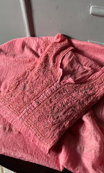 Load image into Gallery viewer, Women's Lakhnavi Handcrafted Mul Chanderi Semi - stitched Kurta And Dupatta Set- HONC0294463