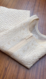 将图像加载到图库查看器中, Women's Lakhnavi Handcrafted Cotton Chikankari Kurti - HONC0273804