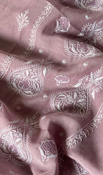 Load image into Gallery viewer, Nushrat Women's Lakhnavi Handcrafted Mul Chanderi Unstitched Kurta And Dupatta Set - HONC0247976