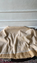 Load image into Gallery viewer, Women's Lakhnavi Handcrafted Tissue Chanderi Chikankari Unstitched Kurta Dupatta Set - HONC0352167