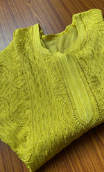 Load image into Gallery viewer, Yellow Lucknowi Chikankari kurtas