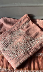 Load image into Gallery viewer, Women's Lakhnavi Handcrafted Mul Chanderi Semi - stitched Anarkali And Dupatta Set- HONC0284742