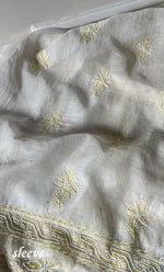 Load image into Gallery viewer, Women's Lakhnavi Handcrafted Mul Chanderi Unstitched Kurta And Dupatta Set - HONC0300412