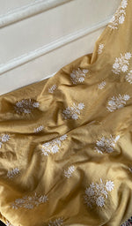 Load image into Gallery viewer, Women's Lakhnavi Handcrafted Mul Chanderi Unstitched Chikankari Full Suit Material - HONC0334957