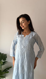 Load image into Gallery viewer, Women's Lakhnavi Handcrafted Modal Cotton Chikankari Kurti And Plazzo Set - HONC0371328