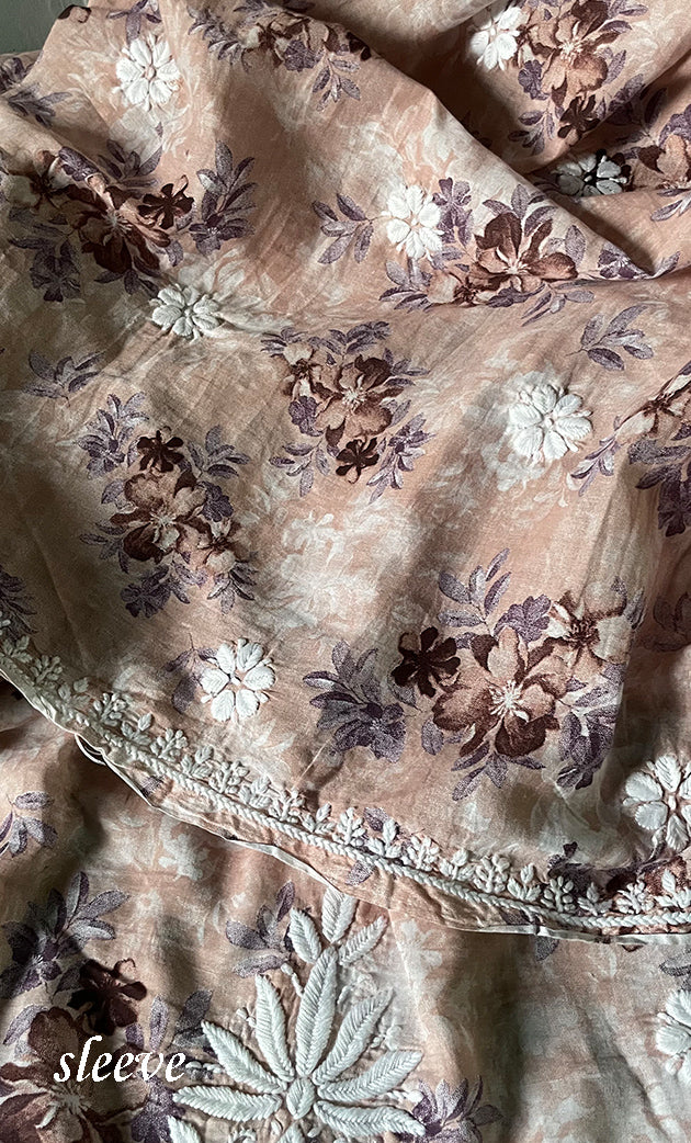 Women's Lakhnavi Handcrafted Cotton Chikankari Kurta And Kurta Dupatta Set - HONC0312683