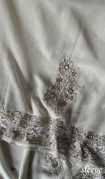 将图像加载到图库查看器中, Women's Lakhnavi Handcrafted Pure Silk Georgette Chikankari Kurta And Dupatta Set- HONC0249937