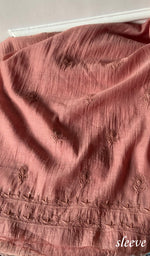 Load image into Gallery viewer, Women's Lakhnavi Handcrafted Maheswari Mul Chanderi Unstitched Chikankari Full Suit Material - HONC0278101