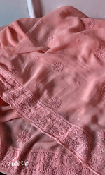Load image into Gallery viewer, Women's Lakhnavi Handcrafted Viscose Georgette Chikankari Full Suit Material - HONC0277011