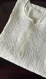 将图像加载到图库查看器中, Women's Lakhnavi Handcrafted Chanderi Silk Chikankari Unstitched Kurti Fabric - HONC0222903