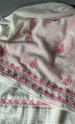 Load image into Gallery viewer, Women's Lakhnavi Handcrafted Maheshwari Mul Chanderi Unstitched Kurta And Dupatta Set- HONC0270650